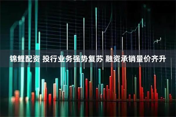 锦鲤配资 投行业务强势复苏 融资承销量价齐升