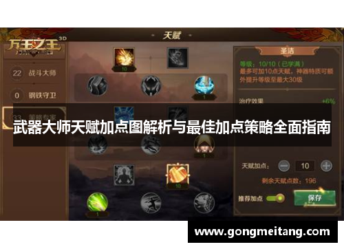 武器大师天赋加点图解析与最佳加点策略全面指南